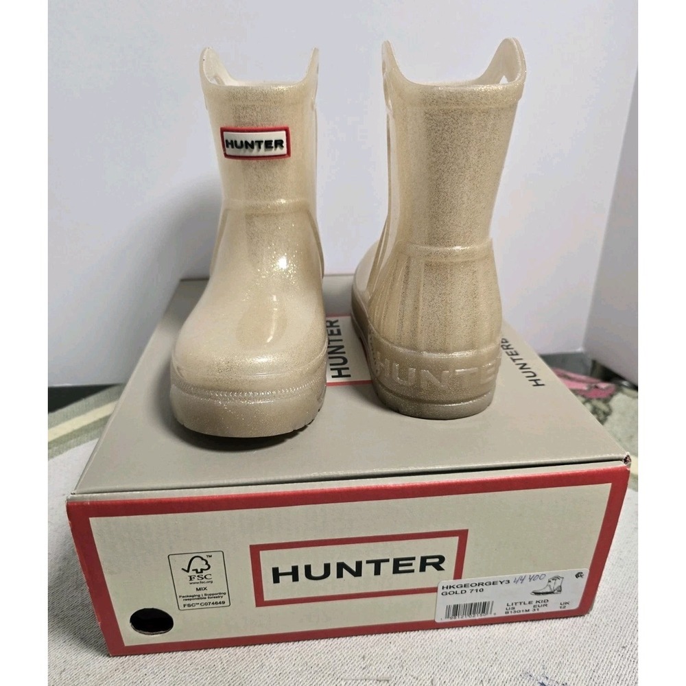 Hunter Unisex Original‎ Kids First Classic Glitter Rain Boots Size US 13